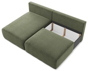 Зелен разтегателен ъглов диван с място за съхранение (ляв ъгъл) Kalena – Makamii