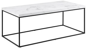 Бяла масичка за кафе с плот от имитация на мрамор 55x110 cm Barossa – Actona