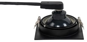 Квадратен вграден прожектор черен регулируем - Chuck 111