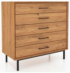 Висок скрин от дъбова дървесина в естествен цвят 97x95 cm Abies - The Beds