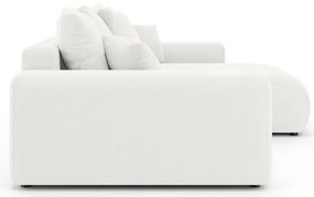 Бял разтегателен ъглов диван с място за съхранение (променлив) Luma – Ropez