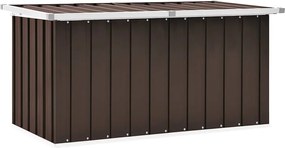 46264 vidaXL Градинска кутия за съхранение, кафява, 129x67x65 см