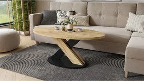 Овална холна маса ЛОКСА Дъб Крафт Златен / Черен - ХОЛНА МАСА 120x65 см