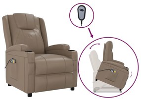 3100335 vidaXL Изправящ масажен стол, капучино, изкуствена кожа