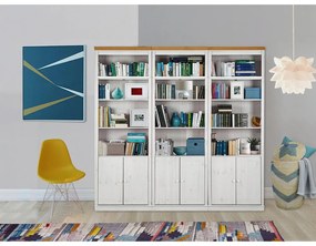 Бяла библиотека от масивен бор 222x223 cm Anita – Støraa