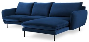 Ъглов диван от синьо кадифе (десен ъгъл) Vienna - Cosmopolitan Design