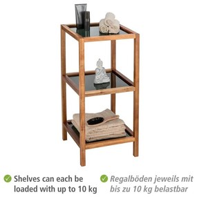 Стъклен рафт за баня в черен и естествен цвят 36x79 cm Fondi - Wenko