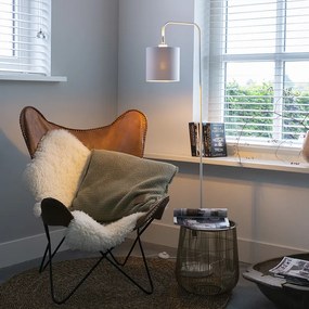 Модерна подова лампа бяла със злато - Lofty