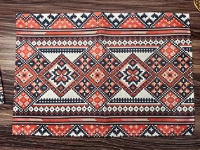 Комплект ленени подложки за маса с етно мотиви - 4 броя /D010048/