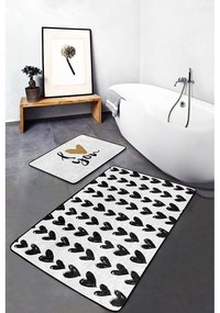Бели/черни килими за баня в комплект 2 бр. 60x100 cm – Mila Home