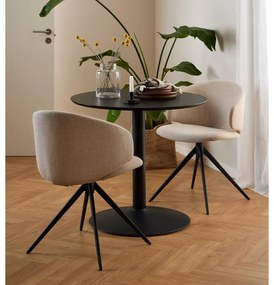 Бежов тапициран трапезен стол с подлакътници Ella – Actona