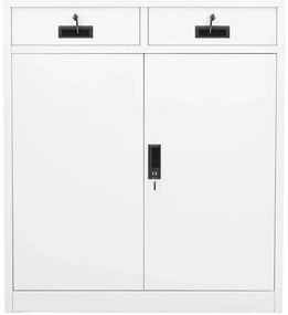 336409 vidaXL Офис шкаф, бял, 90x40x102 см, стомана