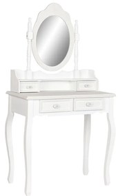 Тоалетка Home ESPRIT Бял ABS Огледало Дървен MDF 75 x 42 x 140 cm