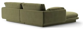 Светлозелен кадифен ъглов диван (десен ъгъл) Torino – Micadoni