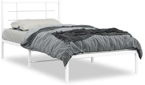 355605 vidaXL Метална рамка за легло с горна табла, черна, 100x200 см