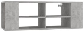 806242 vidaXL ТВ шкаф за стенен монтаж, бетонно сив, 102x35x35 см