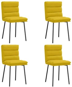 3315389 vidaXL Трапезни столове, 4 бр, жълти, кадифе