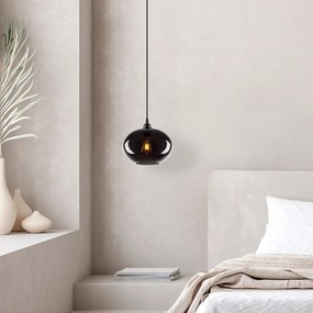 Висящо осветително тяло със стъклен абажур ø 27 cm Smoked – Opviq lights