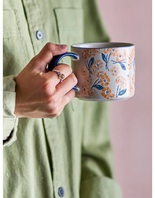 Синьо-бежова глинена чаша 400 ml Myah – Bloomingville