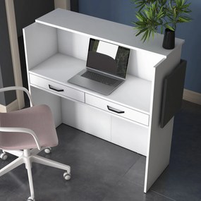 Рецепционна маса MA102, цвят Бял Антрацит