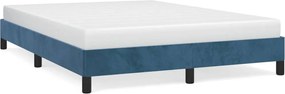 346980 vidaXL Рамка за легло без матрак, тъмносиня, 140x200 см, кадифе