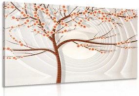 Картина на платно – Модерно дърво на абстрактен фон
