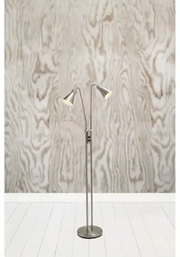 Подова лампа в сребрист цвят с метален абажур (височина 150 cm) Odense – Markslöjd