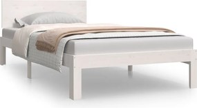 810486 vidaXL Рамка за легло, бяла, бор масив, 100х200 см