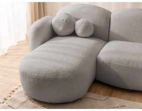 Сив ъглов диван от прежда с примки от букле (U форма) Orbit – Ropez