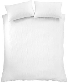 Бяло двойно крепово спално бельо 200x200 cm Heatset Wave – Catherine Lansfield