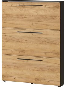 Тъмносив шкаф за обувки с панти в дъб Wildomar - Germania