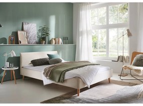 Бежово двойно легло 140x200 cm тапицирано без ламелно дъно Wicki – Meise Möbel