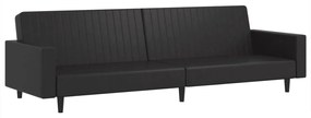 375951 vidaXL 2-местна кушетка, черна, изкуствена кожа