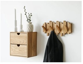 Стенна закачалка от масивен дъб в естествен цвят 3 cm Caltra – House Nordic