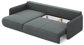 Сив разтегателен ъглов диван с място за съхранение (ляв ъгъл) Nanea – Makamii