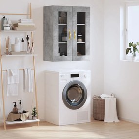 828464 vidaXL Стенен шкаф бетонно сив 69,5x34x90 см