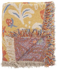 Жълто одеяло от рециклиран памук 130x160 cm Reims – Bloomingville