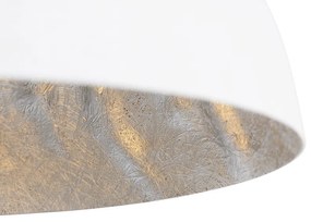 Модерен висящ лампион бял със сребро 50 см - Magna