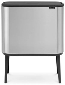 Кош за боклук Brabantia Bo Touch 651115, 11+23 л, Леко затваряне, Противоплъзгаща основа, Устойчив на пръстови отпечатъци, Инокс/Мат