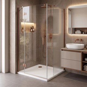 Корито за душ кабина-акрилно Rea Belmond White 90x90 Brush Copper