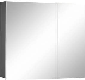 Сив стенен шкаф за баня с огледало , 80 x 70 cm Wisla - Støraa