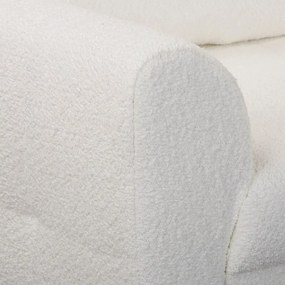 Бял ъглов диван от плат букле (десен ъгъл) Ariella - Ropez