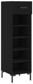 829677 vidaXL Шкаф за обувки, черен, 30x35x105 см, инженерно дърво