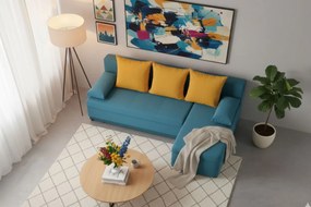 Ъгъл диван Lamor-Light blue - Yellow