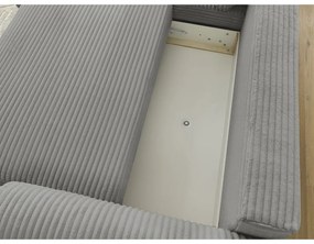 Тъмносив разтегателен ъглов диван от рипсено кадифе (ляв ъгъл) Lucien – Bobochic Paris