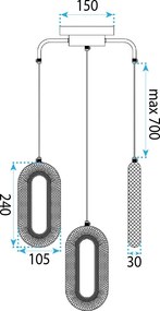 ВИСЯЩА ТАВАННА LED ЛАМПА G173-3CP GOLD