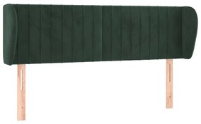 3117433 vidaXL Горна табла за легло с уши, тъмнозелена, 147x23x78/88см, кадифе