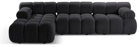 Антрацитен модулен ъглов диван от букле (ляв ъгъл) Bellis – Micadoni Home