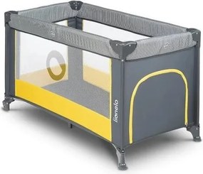 Lionelo - Преносима бебешка кошара STEFI сива/жълта
