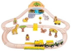 Bigjigs - Дървен ЖП комплект - Сафари